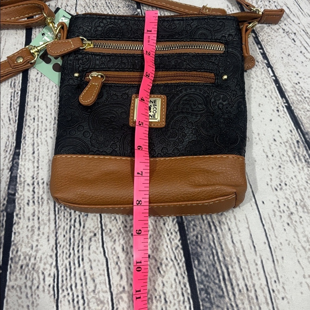 Stone & Co. Black and Tan Embossed Crossbody Bag - Picture 10 of 11